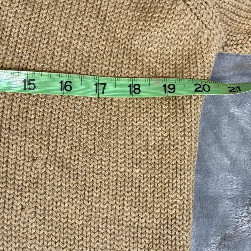 Textured Ruffle V-Neck Sweater in Tan - Picture 4 of 10